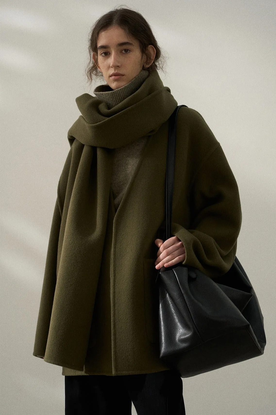 100% wool two-piece scarf and coat | 3 olor