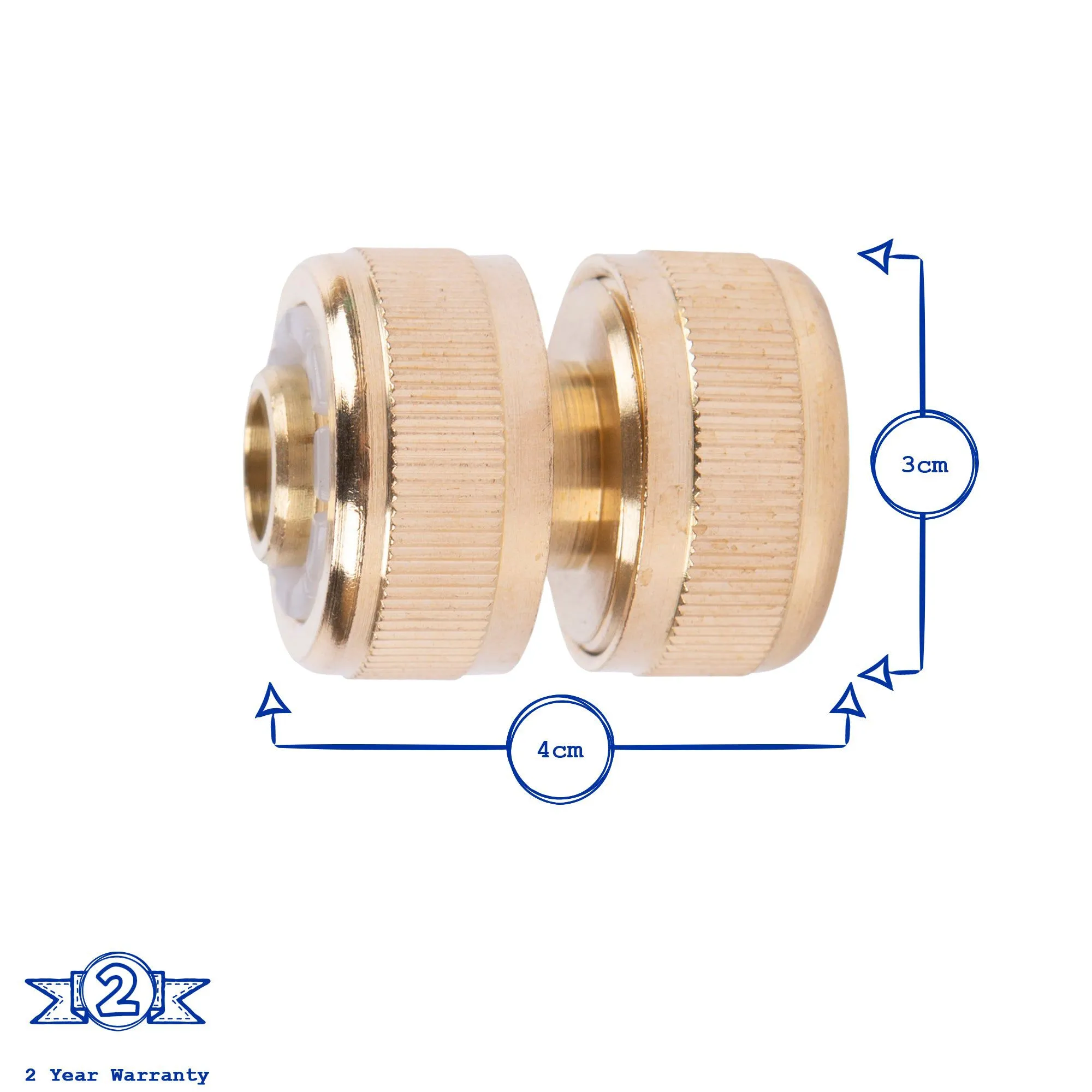 1/2" Brass Hose Repair Connector - By Green Blade