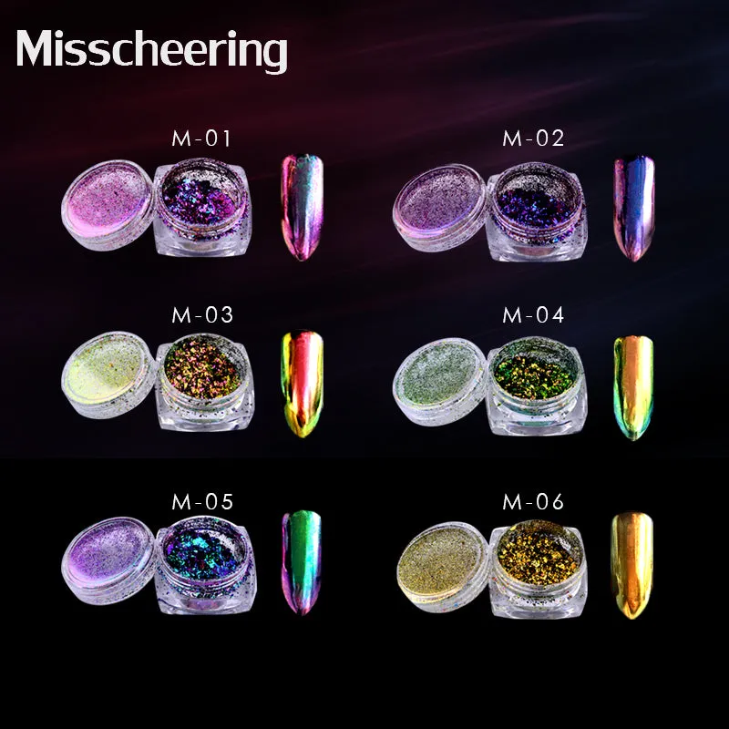 1Box 0.2g Chameleon Colorful Powder Nail Glitter Polish Mirror Powder Vtirka New DIY Nail Art Beauty Nail Art Pigment