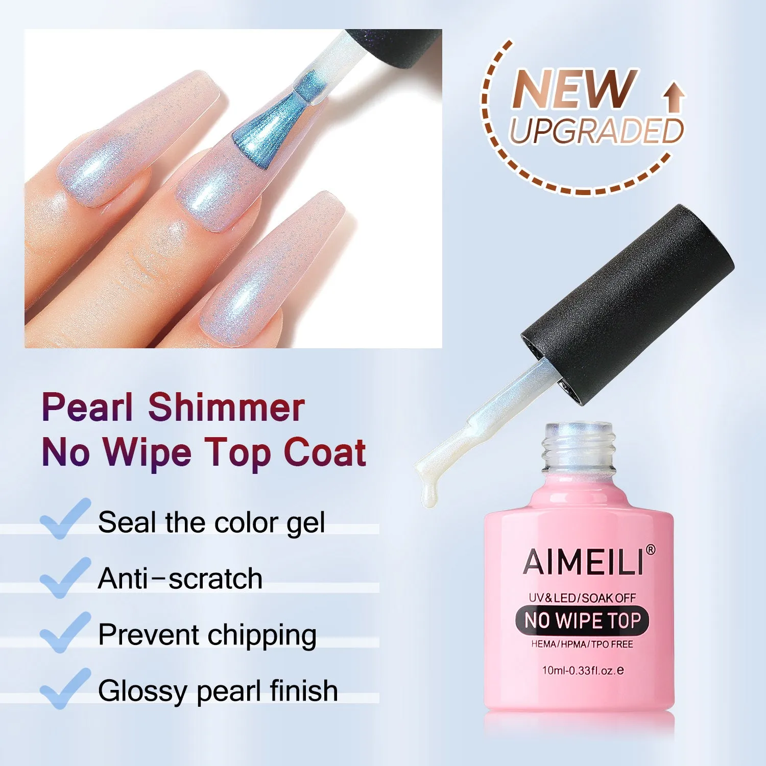 AIMEILI Pearl Top Coat Gel nail polish BKT001