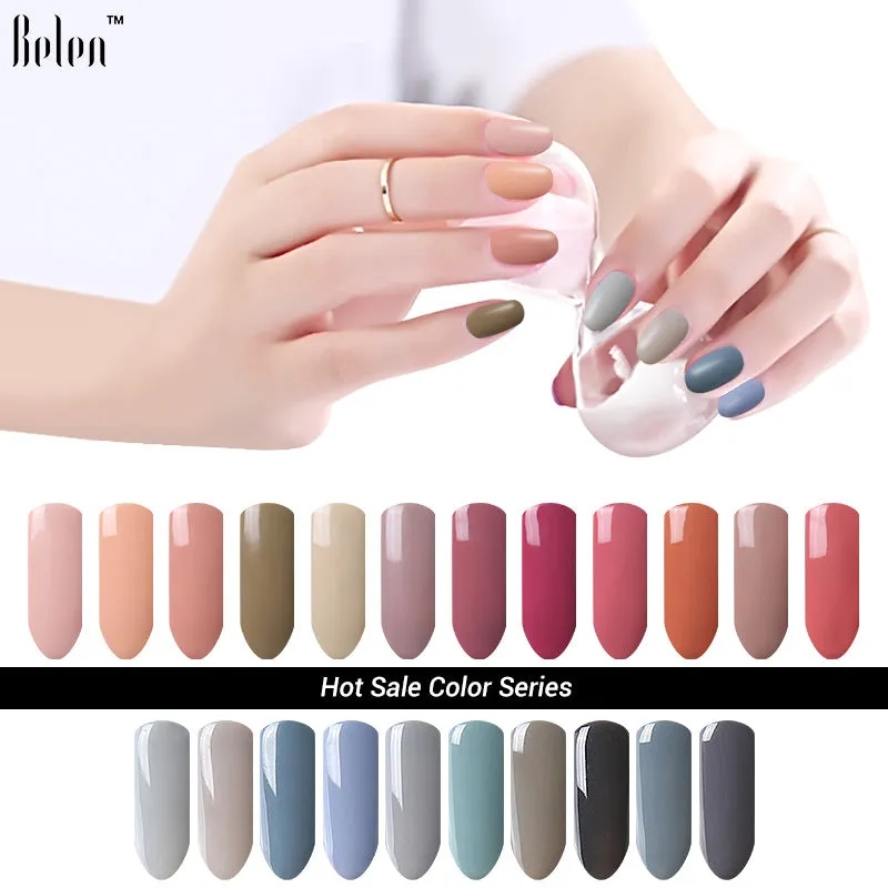 Belen Nude Gray Color Gel Nail Polish Soak OFF Gel UV Gel Varnishes Cosmetic Art Manicure Nail Gel Polish Varnishes Lacquer 7ml