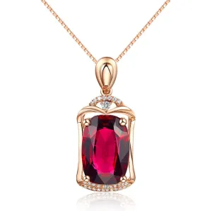 Bizuteria Rose Gold Ruby Treasure Pendant Necklace