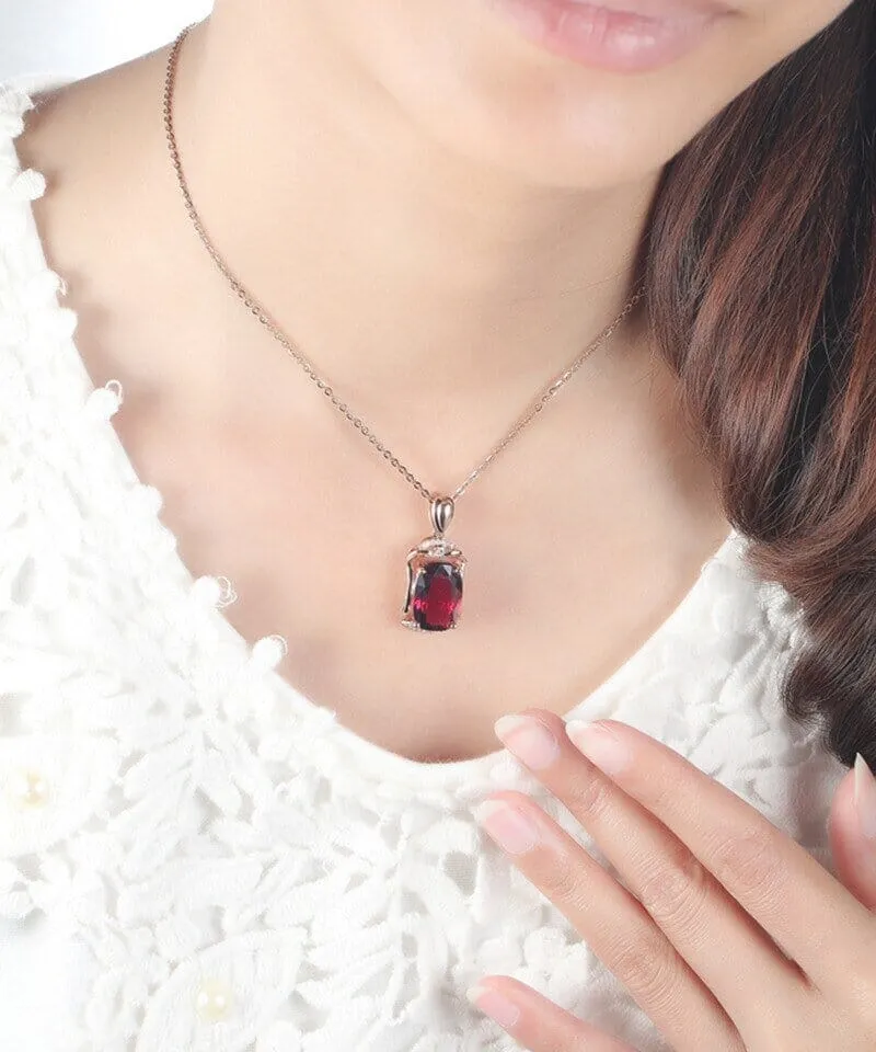 Bizuteria Rose Gold Ruby Treasure Pendant Necklace