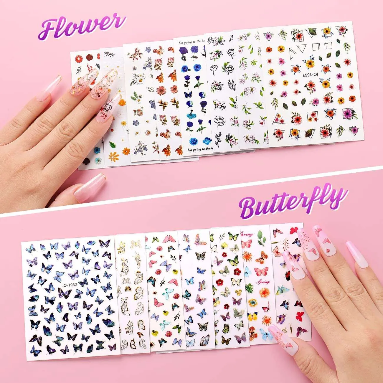 Butterfly Flower Nail Sticker