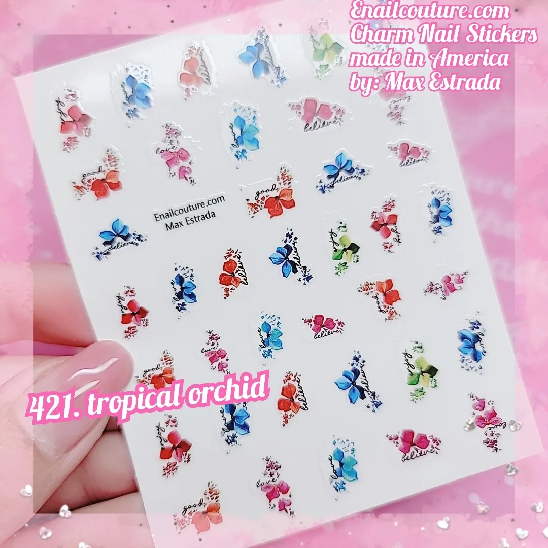 Charm Nail Sticker, Page 5 (flat & 3D Self-AdhesiveNail Decals Leaf Nail Art Stickers Colorful Mixed Nail Decorations)