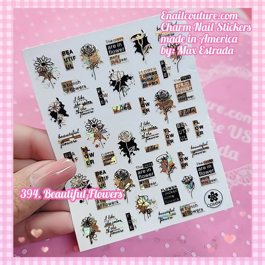 Charm Nail Sticker, Page 5 (flat & 3D Self-AdhesiveNail Decals Leaf Nail Art Stickers Colorful Mixed Nail Decorations)