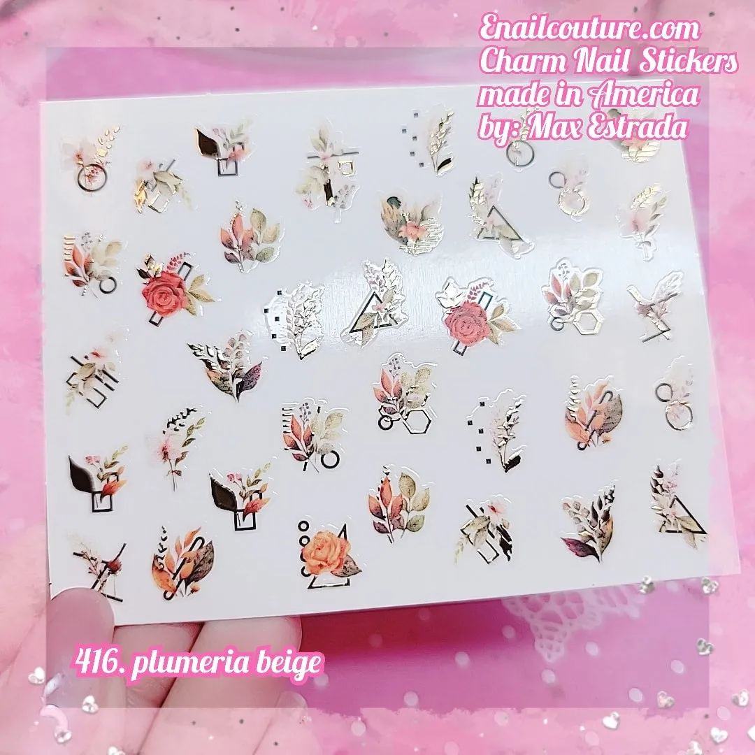 Charm Nail Sticker, Page 5 (flat & 3D Self-AdhesiveNail Decals Leaf Nail Art Stickers Colorful Mixed Nail Decorations)