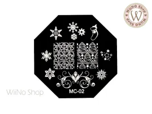 Christmas Nail Art Stamping Plate Template MC-02