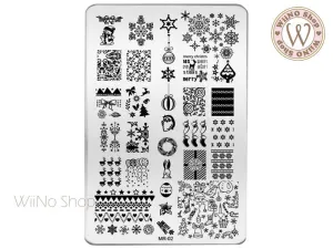 Christmas Nail Art Stamping Plate Template MR-02