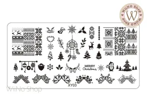 Christmas Nail Art Stamping Plate Template (XY03)