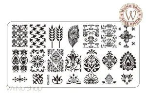 Damask Pattern Nail Art Stamping Plate Template OM-B20