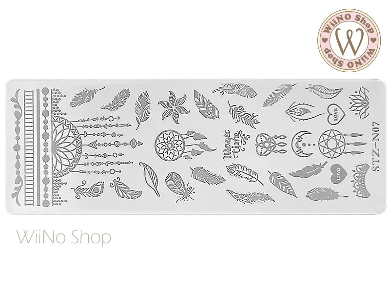 Dreamcatcher Nail Art Stamping Plate Template STZ-N07