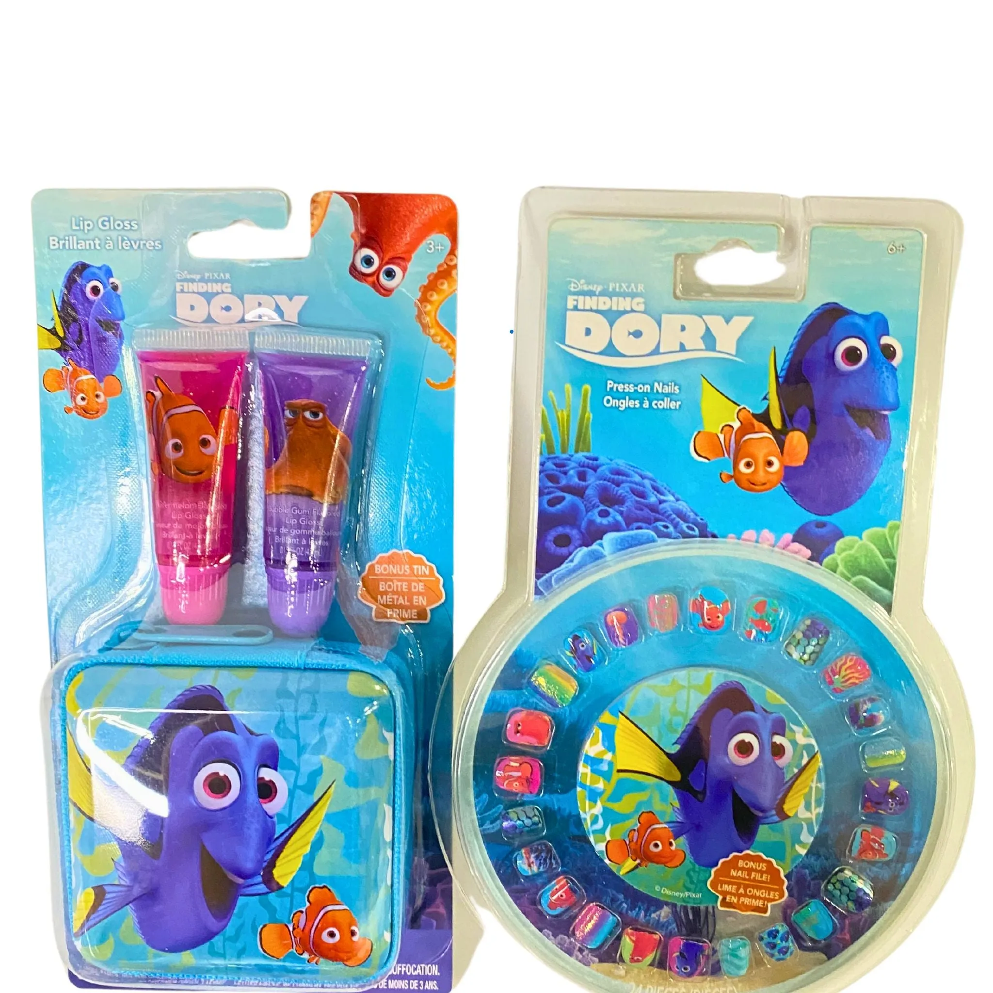 Finding Dory Display includes Lip Balm , Lip Gloss , Press On Nails , Nail Polish & Hair Brush (48 Pcs Lot)