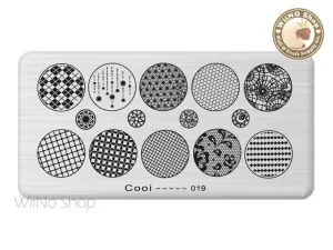 Fishnet Pattern Nail Art Stamping Plate Template Cooi-019