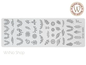 Flower Leaves Nail Art Stamping Plate Template STZ-N08