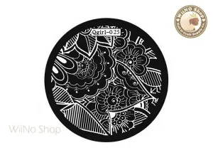 Flower Pattern Nail Art Stamping Plate Template Qgirl-025