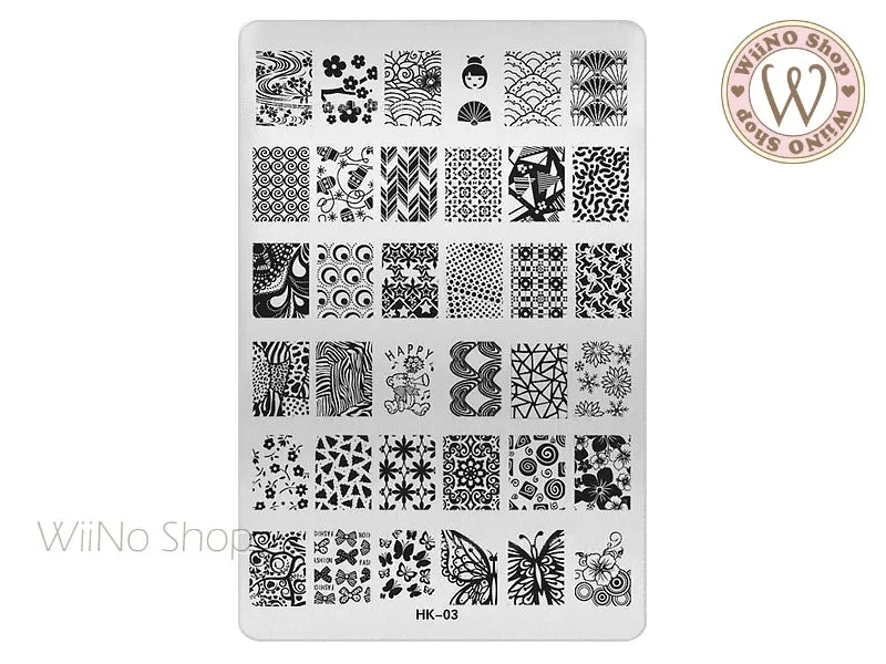 Four Season Pattern Nail Art Stamping Plate Template HK-03