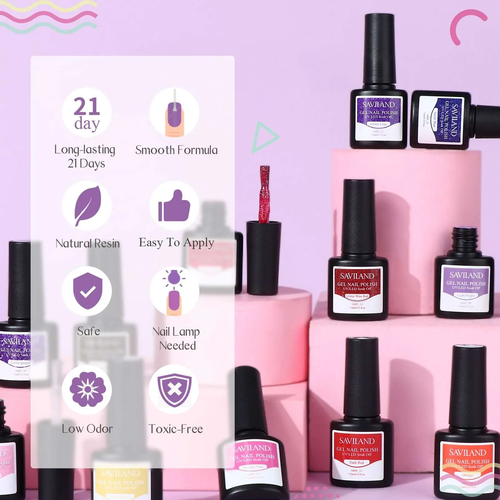 Gel Nail Polish Set - 33PCS Gel Polish Nail Set