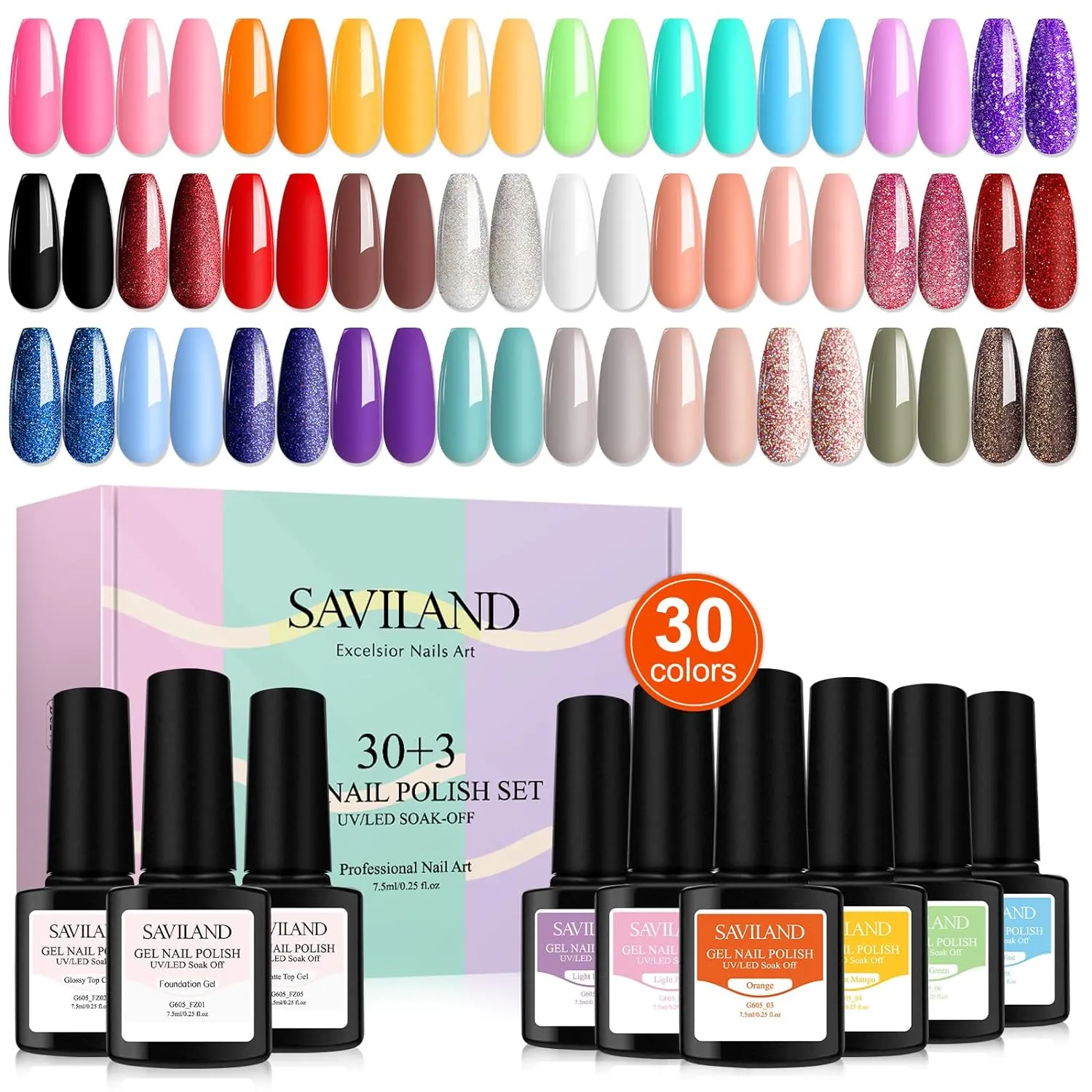 Gel Nail Polish Set - 33PCS Gel Polish Nail Set