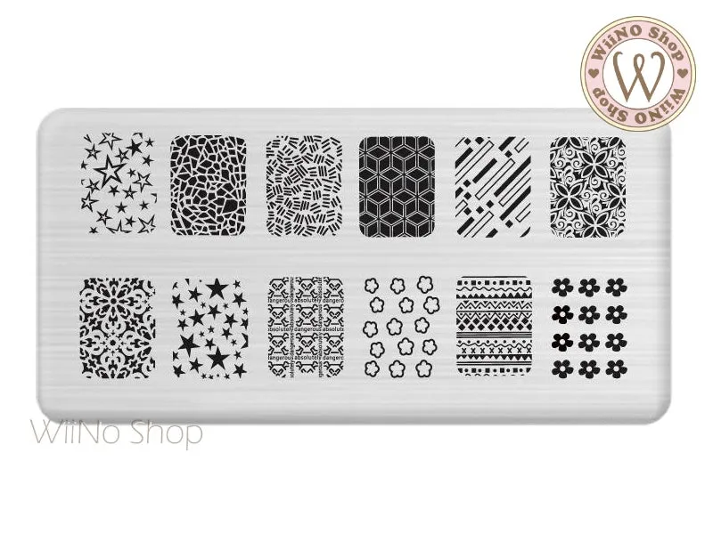 Geometry Pattern Nail Art Stamping Plate Template