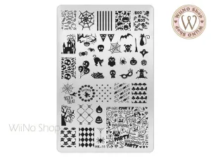 Halloween Nail Art Stamping Plate Template HK-11