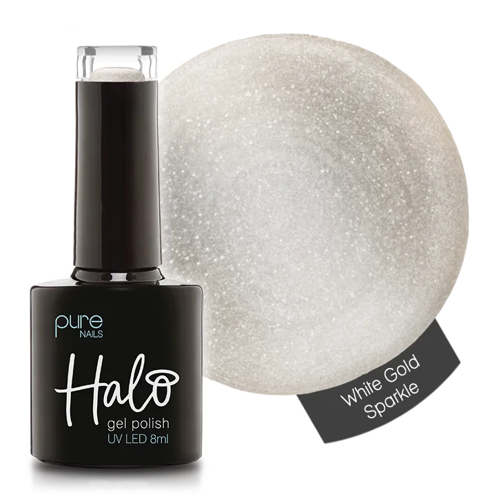 Halo Gel Polish 8ml White Gold Sparkle