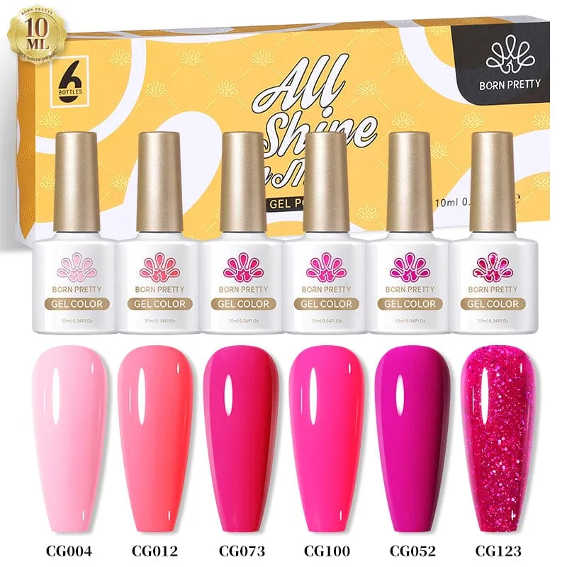 Hot Pink - Gel Polish 6 Colour Set