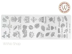 Leaves Nail Art Stamping Plate Template STZ-N10