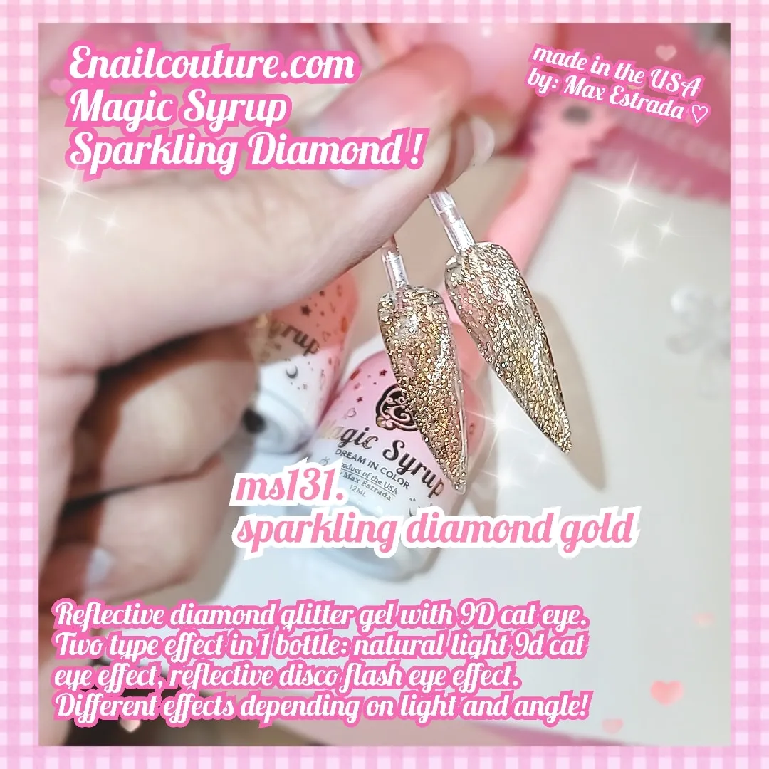 Magic Syrup Sparkling Diamond Gel !(Reflective Glitter Cat Eye Gel Nail Polish Flash Sparkling Diamond Gel Polish Shiny Gel Polish)