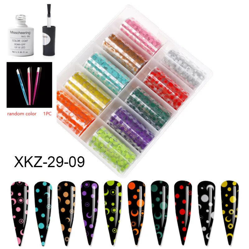 Nail Art Transfer Foils Set Of 12