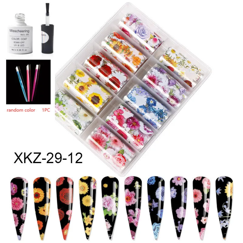 Nail Art Transfer Foils Set Of 12