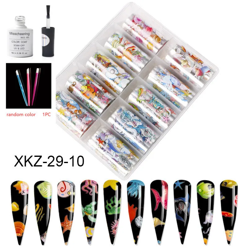 Nail Art Transfer Foils Set Of 12