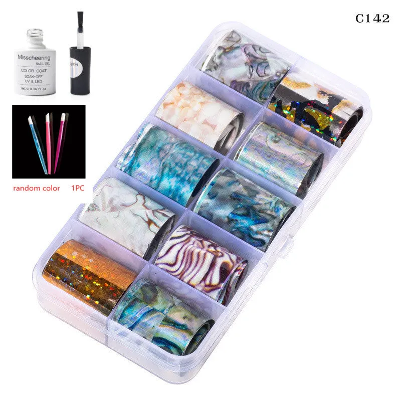 Nail Art Transfer Foils Set Of 12