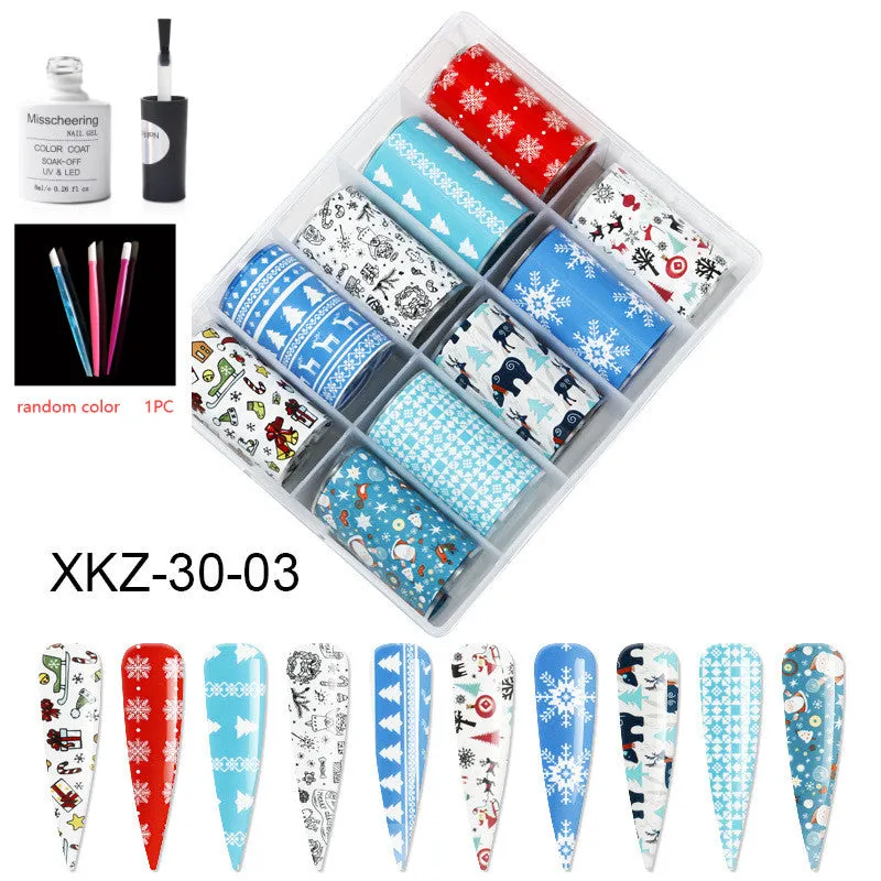 Nail Art Transfer Foils Set Of 12