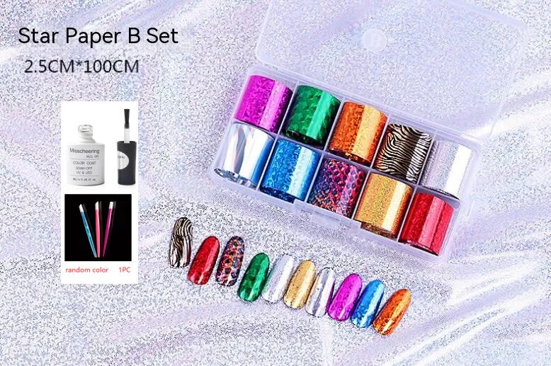 Nail Art Transfer Foils Set Of 12