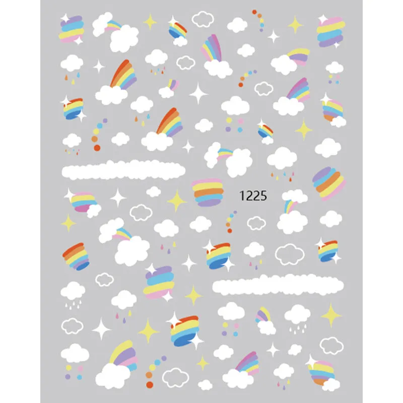 Nail Sticker - Rainbow Star Sky Cloud