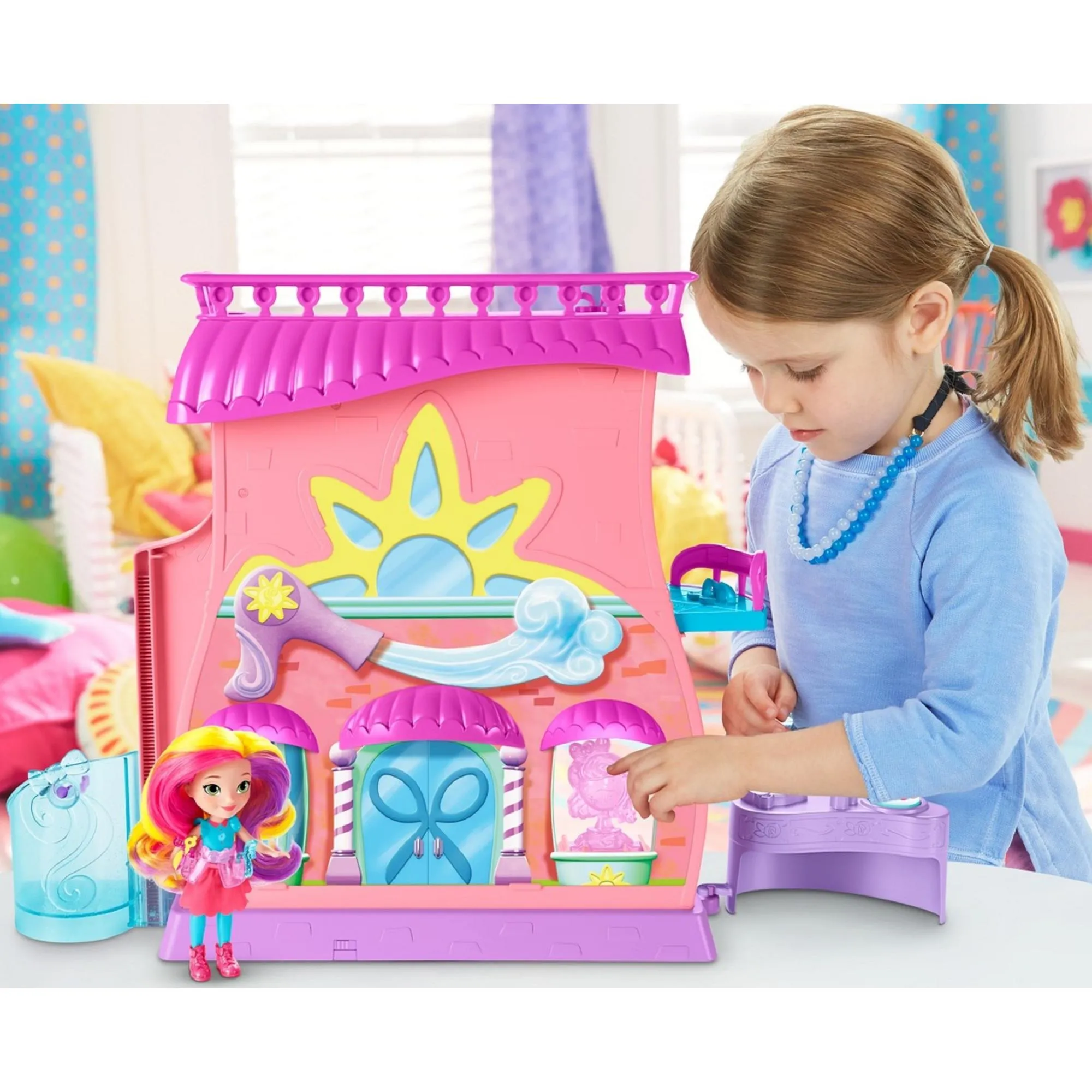 Nickelodeon Sunny Day's Fan-tastic Salon Playset, Doll, & Styling Tools