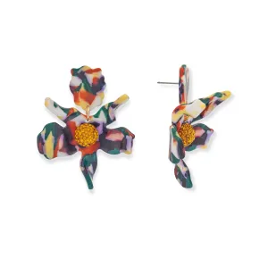 Rocksbox Exclusive Small Crystal Lily Earrings in Harvest Multi