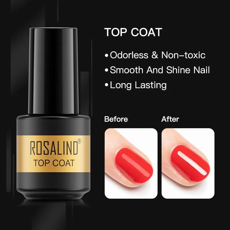 ROSALIND Gel Polish Set Matt Top Coat Sock Off UV/LED Lamp Keep Your Nails Bright And Shiny For A Long Time