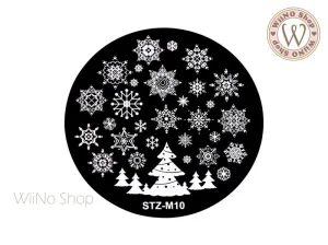 Snowflake Nail Art Stamping Plate Template (STZ-M10)