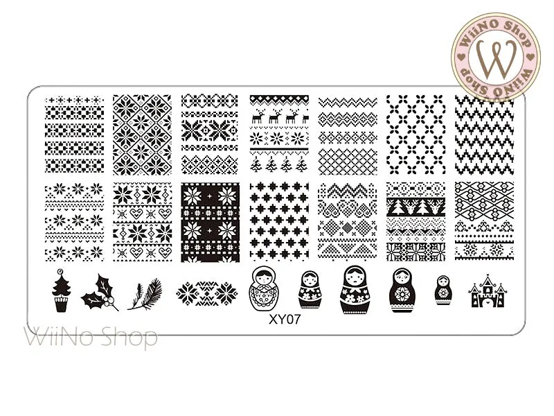 Sweater Pattern Nail Art Stamping Plate Template (XY07)