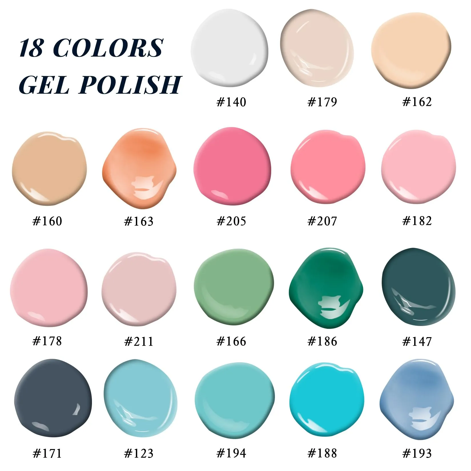 VANREESA 18 Colors Gel Nail Polish Kit | 38 Pcs Set